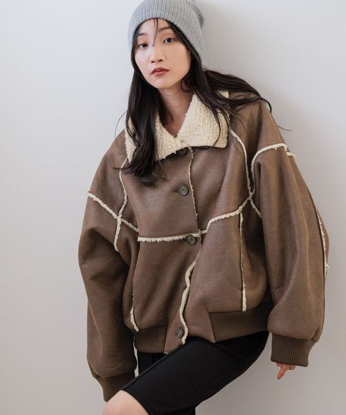 LOWRYS FARM「ムートンボアブルゾン」|ブルゾン・スタジャン|