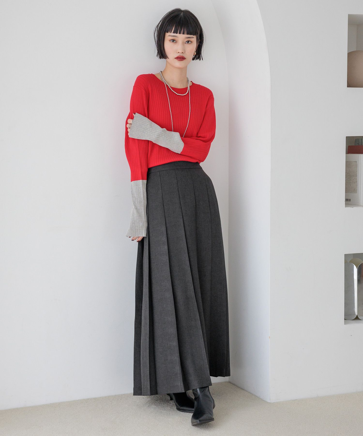 LOWRYS FARM「ラナテックプリーツロングスカート」|スカート|