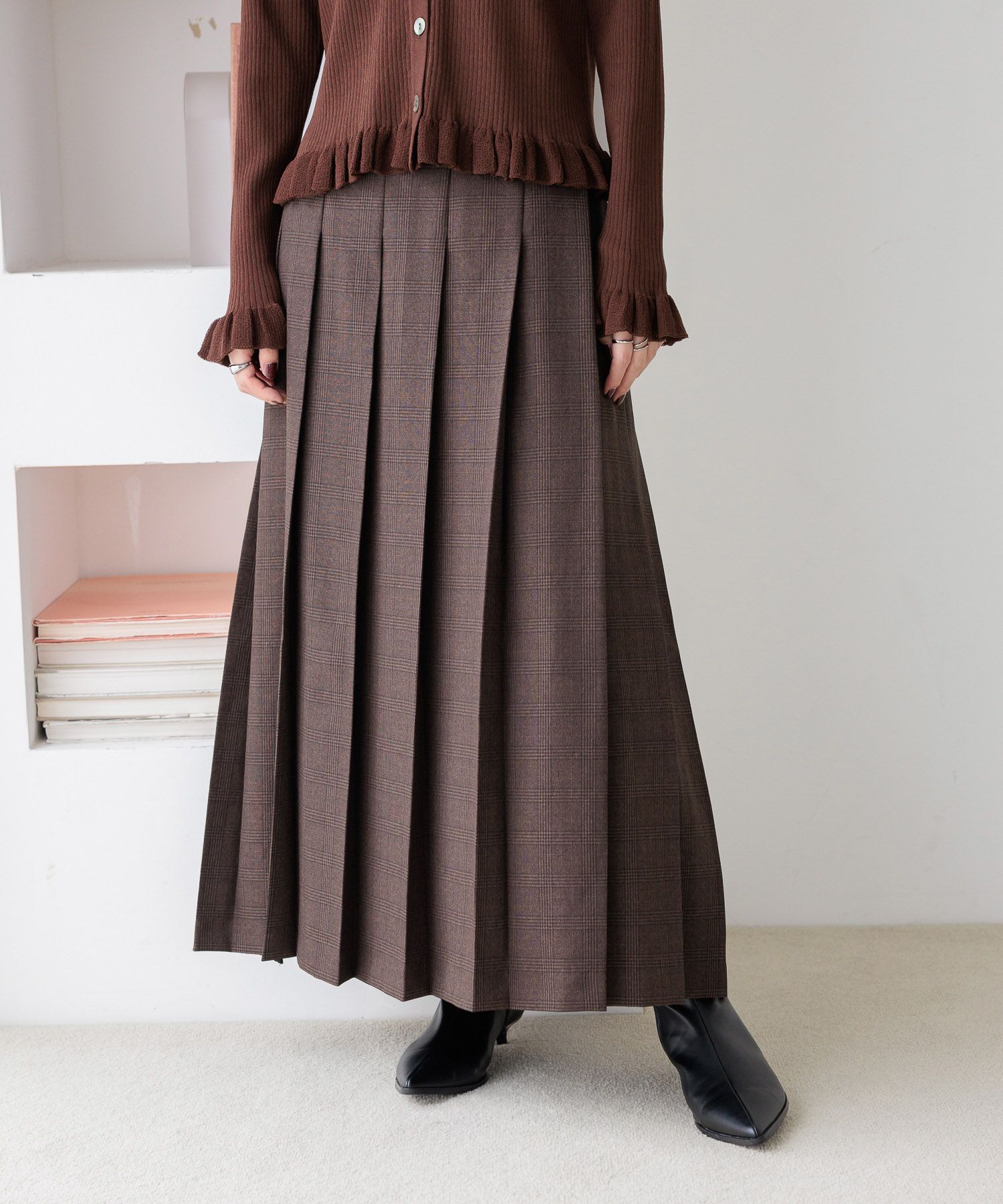 LOWRYS FARM「ラナテックプリーツロングスカート」|スカート|BEG0