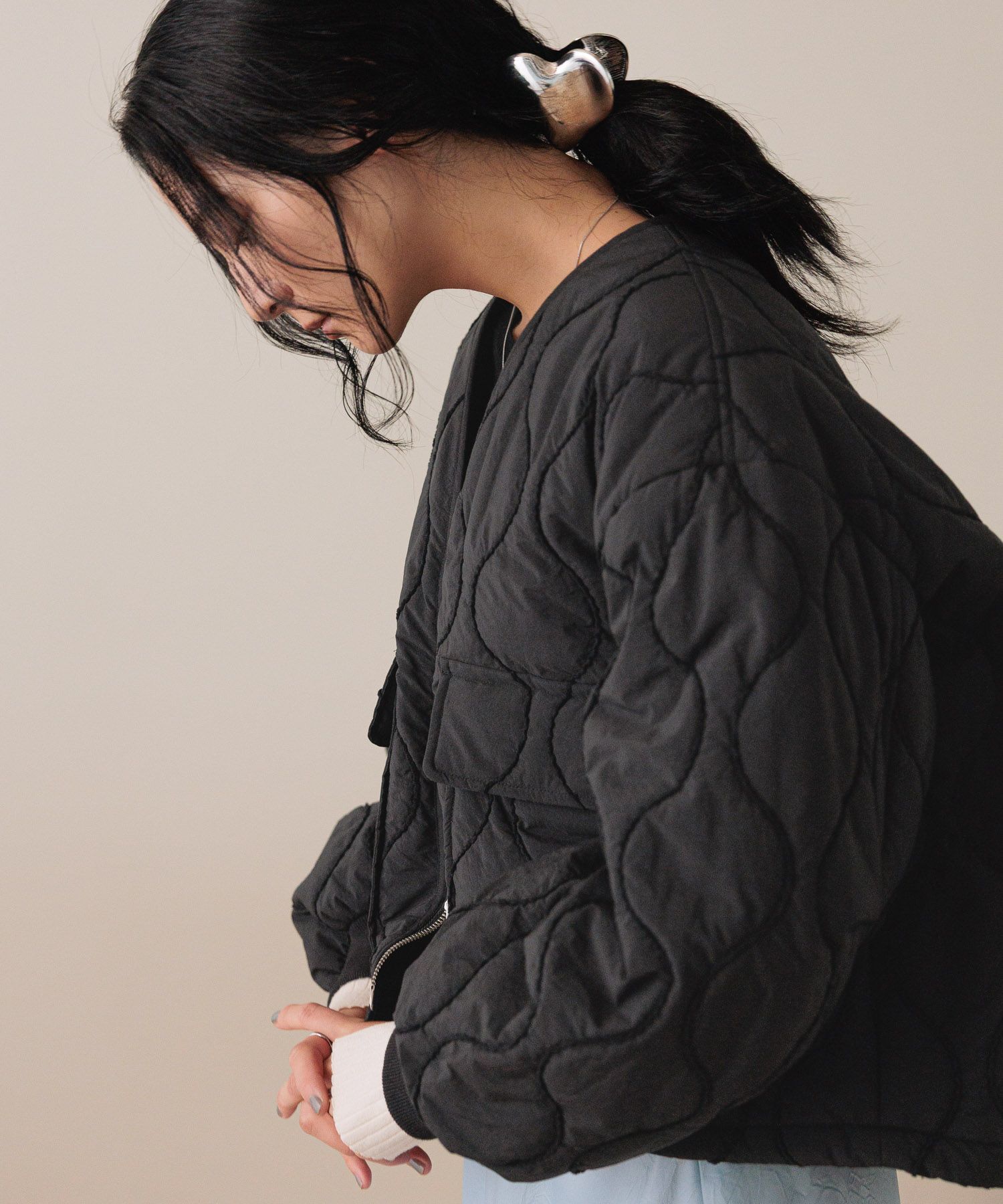 LOWRYS FARM「キルティングショートブルゾン」|ブルゾン・スタジャン|