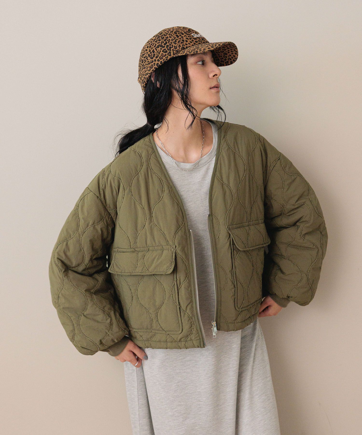 LOWRYS FARM「キルティングショートブルゾン」|ブルゾン・スタジャン|