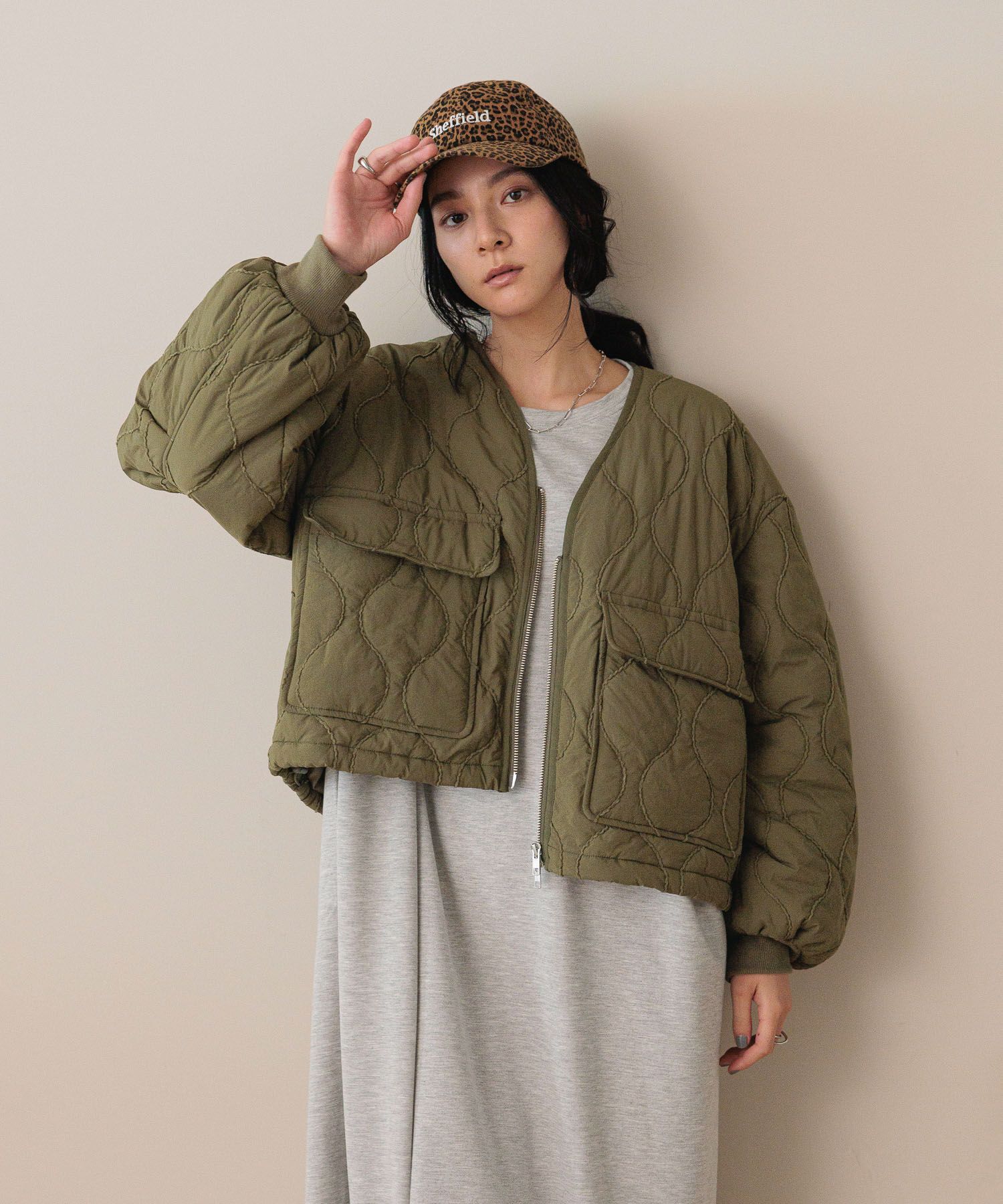 LOWRYS FARM「キルティングショートブルゾン」|ブルゾン・スタジャン|