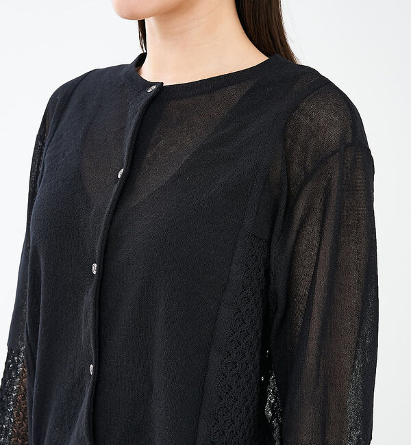 collex「リネンタッチ透かし柄カーディガン」|カーディガン|