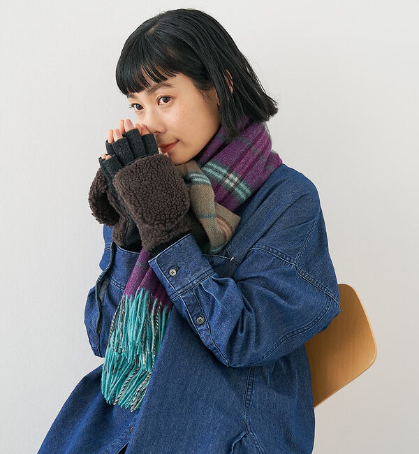 collex「【福田手袋】ボアグローブ」|手袋|グレー