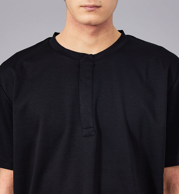 ABAHOUSE「【スーピマコットン】比翼 ヘンリーネック Tシャツ」|Tシャツ・カットソー|