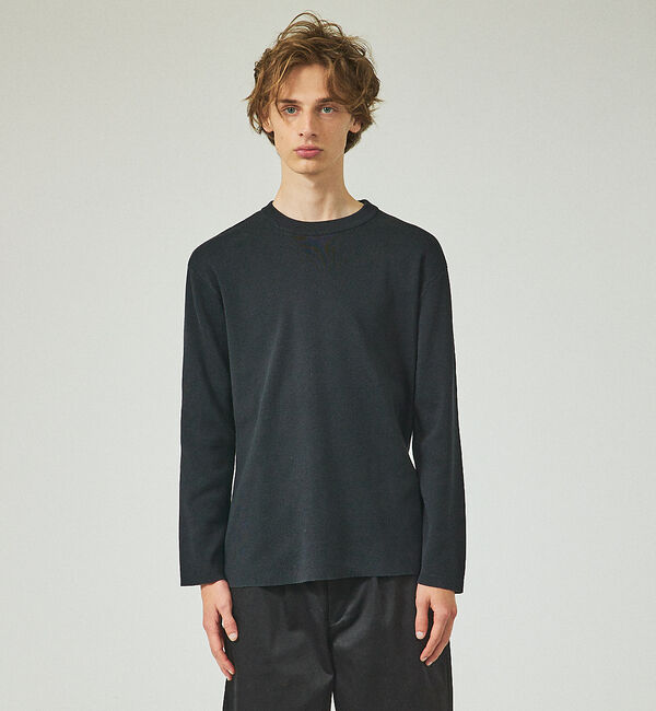 ABAHOUSE「【定番】総針 プルオーバー ニット / クルーネックニット」|ニット・セーター|