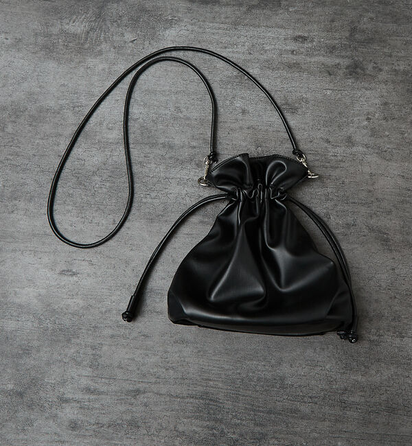 ABAHOUSE「【マルチウェイ】 フェイクレザー 巾着ショルダーバッグ / ユニセックス」|ショルダー・メッセンジャー|