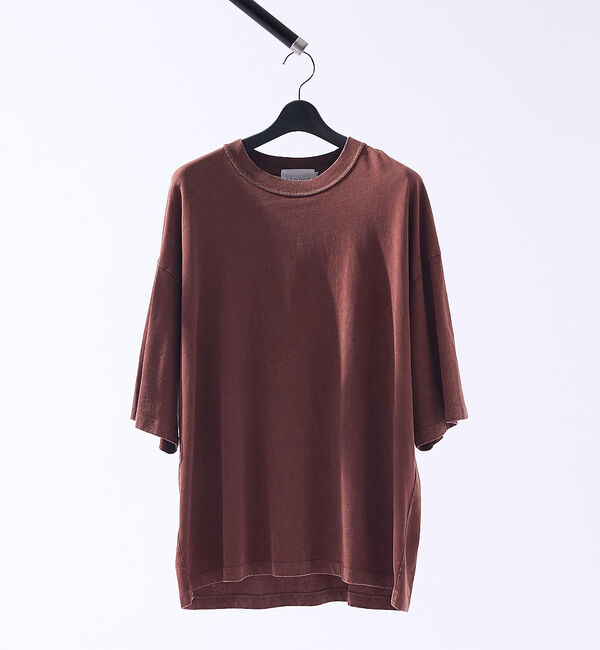 ABAHOUSE「【ヴィンテージ加工】パウダーウォッシュ 半袖Tシャツ / オーバーサイズ」|Tシャツ・カットソー|ブラウン