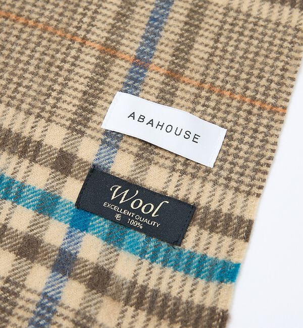 ABAHOUSE「チェック＆ストライプ　ウールマフラー」|マフラー|