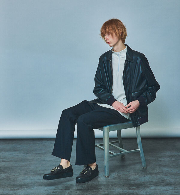 alfredoBANNISTER「センターバックル ライダース レザー スリッポン/スニーカー」|スニーカー|