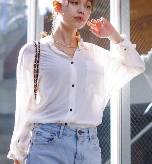 Rouge vif「レーヨンとろみシャツ」|シャツ・ブラウス|ホワイト