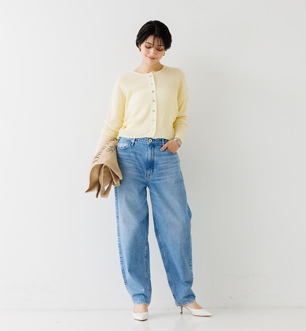 Rouge vif「布帛コンビシアーリブカーディガン」|カーディガン|