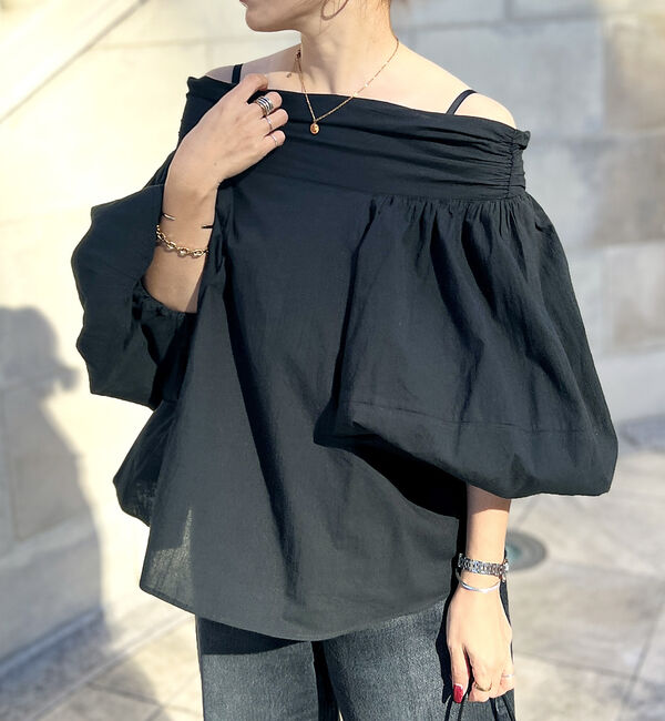 Rouge vif「コットンオフショルボリュームブラウス」|シャツ・ブラウス|