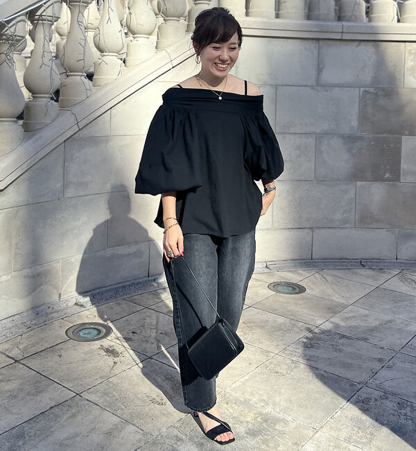 Rouge vif「コットンオフショルボリュームブラウス」|シャツ・ブラウス|