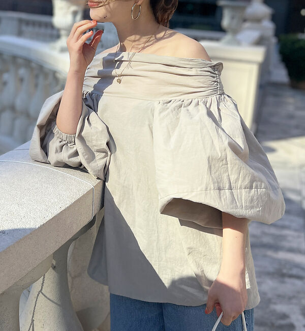 Rouge vif「コットンオフショルボリュームブラウス」|シャツ・ブラウス|