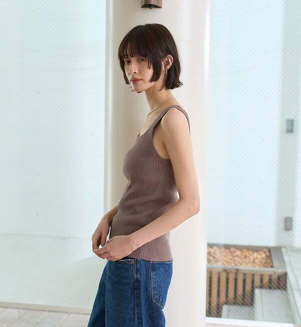 Rouge vif「スクエアネックリブタンクトップ」|ニット・セーター|