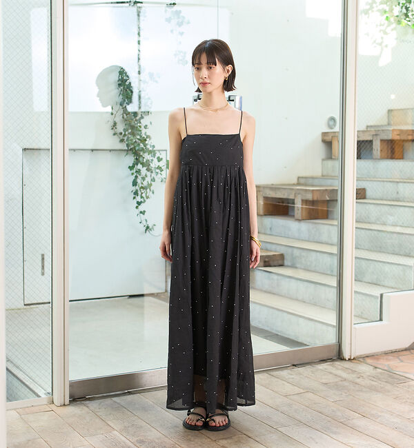 Rouge vif「シルバードット刺繍ワンピース」|ワンピース|