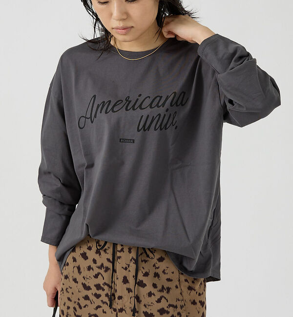 Rouge vif「【AMERICANA&times;MICA＆DEAL/ アメリカーナ&times;マイカ】long te」|Tシャツ・カットソー|グレー