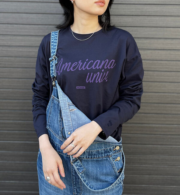 Rouge vif「【AMERICANA&times;MICA＆DEAL/ アメリカーナ&times;マイカ】long te」|Tシャツ・カットソー|ネイビー