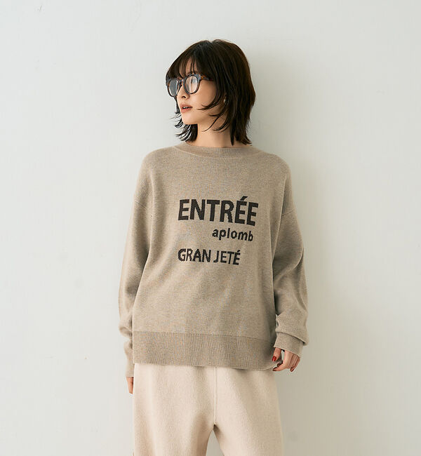 Rouge vif「ウール混ジャガードロゴニットプルオーバー」|ニット・セーター|