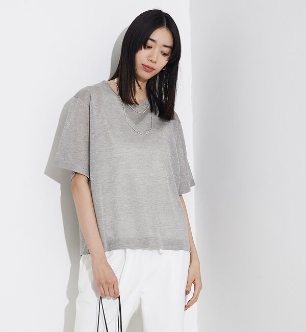 qualite「シャイニーニットT」|Tシャツ・カットソー|