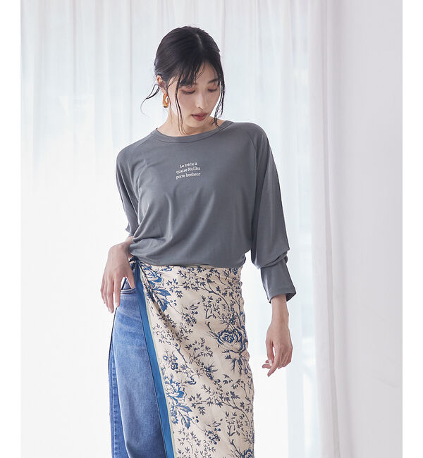 qualite「シアーロゴロンT」|Tシャツ・カットソー|チャコールグレー
