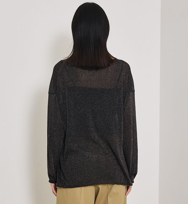 qualite「【大人気ラメシリーズ】ラメシアーボックスニット」|Tシャツ・カットソー|