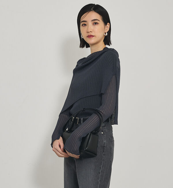 qualite「【Oggi掲載】ワイドリブシアースヌードニット/スヌード取り外し可能」|ニット・セーター|