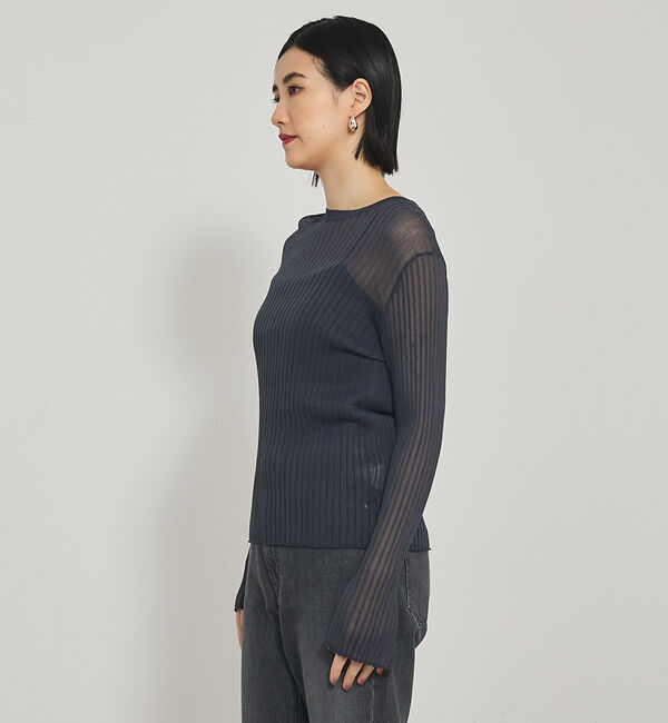 qualite「【Oggi掲載】ワイドリブシアースヌードニット/スヌード取り外し可能」|ニット・セーター|