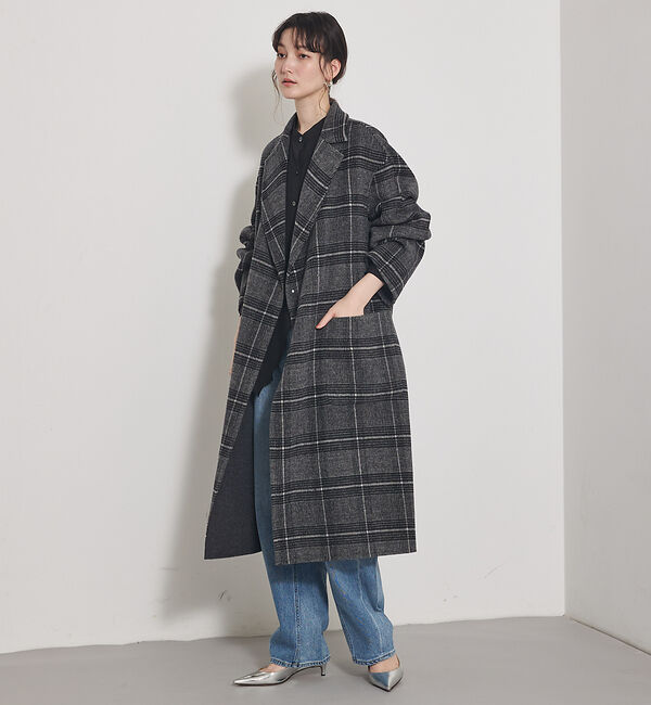 qualite「ウールチェックチェスターコート」|その他|