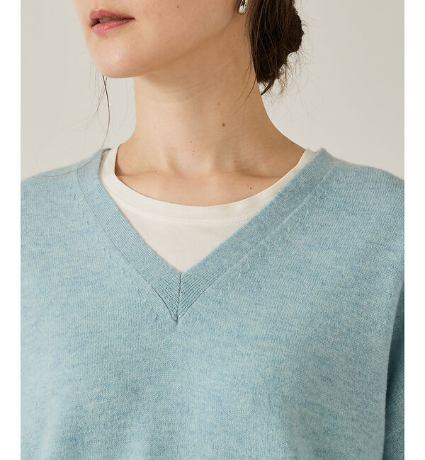 qualite「ウールVネックプルオーバー」|ニット・セーター|