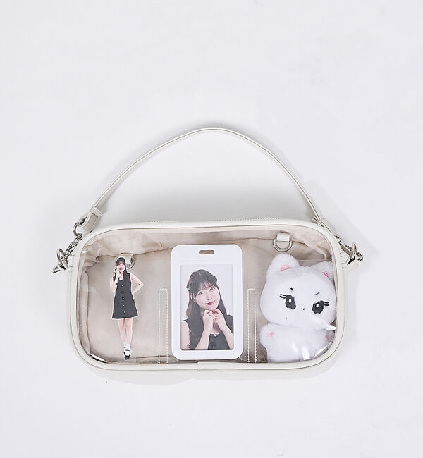 LOWELL things「オシゴト/マルチポーチバッグ/推しぬいポーチ【推し活】」|ハンドバッグ|オフホワイト