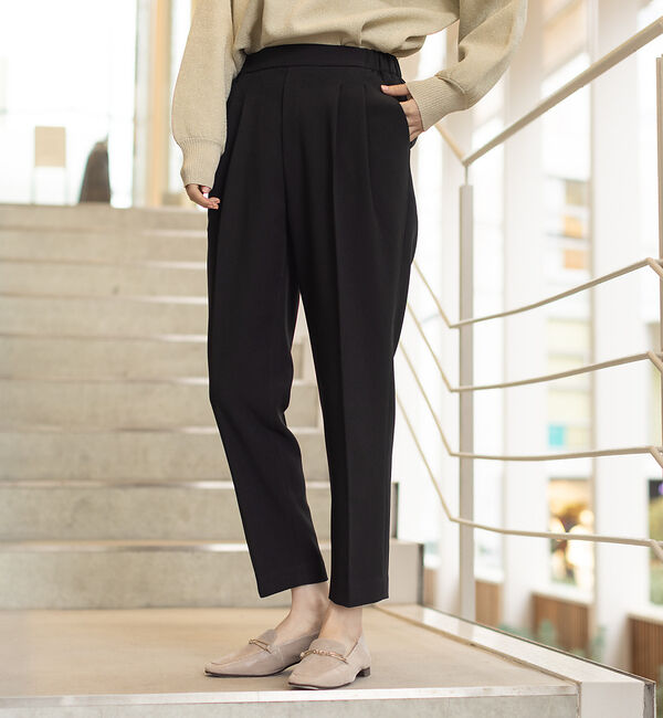 abahouse mavie「【感嘆パンツ】タックテーパードパンツ」|スラックス|