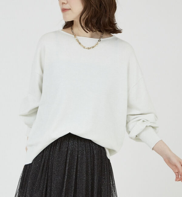 abahouse mavie「ラメMIXニットプルオーバー」|ニット・セーター|ホワイト