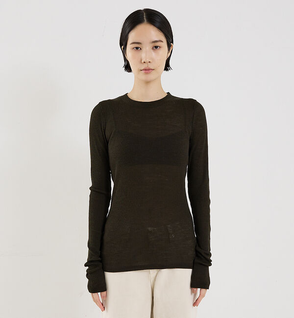 The Store by C' 「【COCUCA】ウールシフォンリブプルオーバー」|Tシャツ・カットソー|