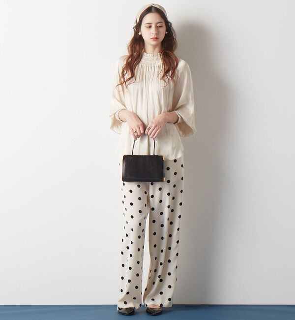 TIARA「ヴィンテージサテンギャザーブラウス」|シャツ・ブラウス|