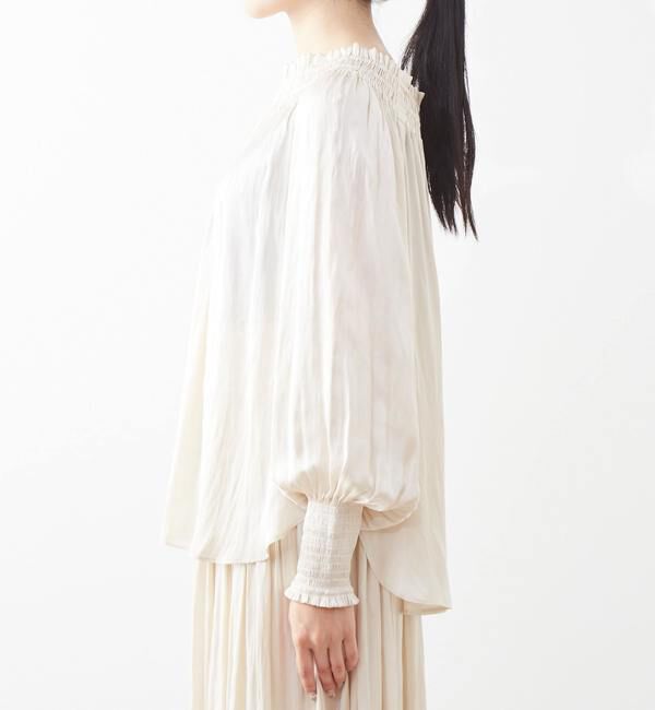 TIARA「ヴィンテージサテンギャザーブラウス」|シャツ・ブラウス|