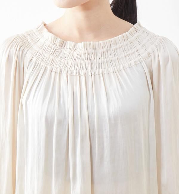 TIARA「ヴィンテージサテンギャザーブラウス」|シャツ・ブラウス|