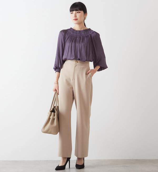 TIARA「ヴィンテージサテンギャザーブラウス」|シャツ・ブラウス|