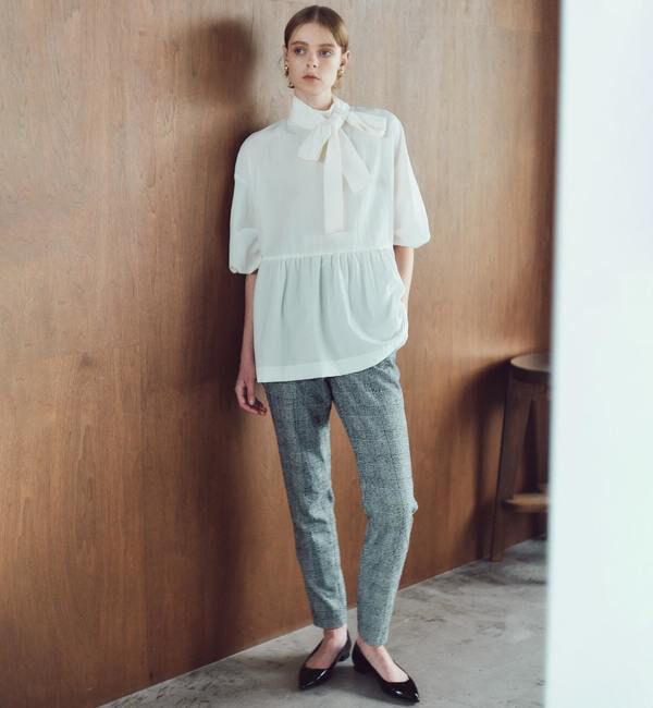 TIARA「ハイネックリボンペプラムブブラウス」|シャツ・ブラウス|