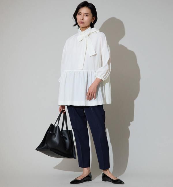 TIARA「ハイネックリボンペプラムブブラウス」|シャツ・ブラウス|