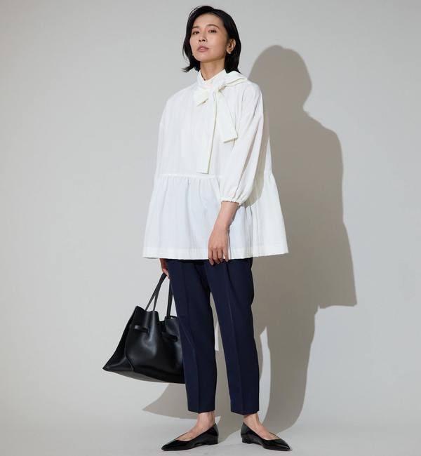 TIARA「ハイネックリボンペプラムブブラウス」|シャツ・ブラウス|