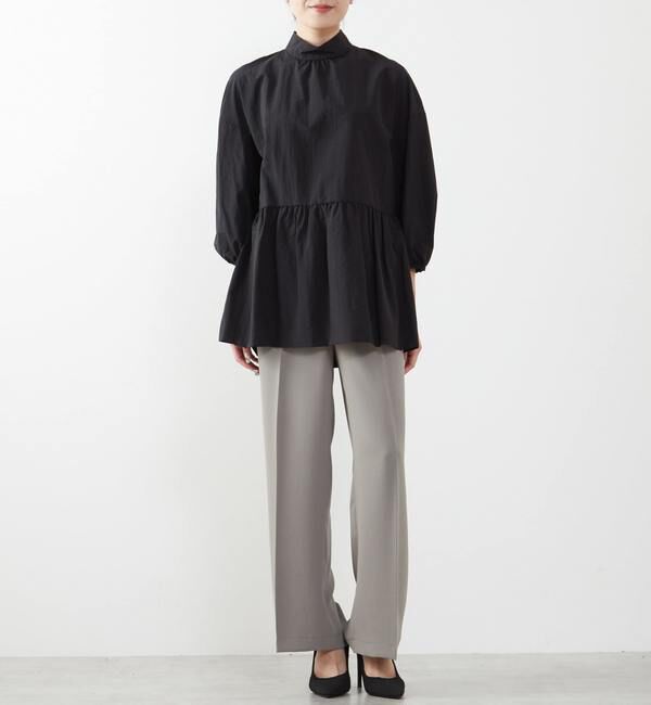TIARA「ハイネックリボンペプラムブブラウス」|シャツ・ブラウス|