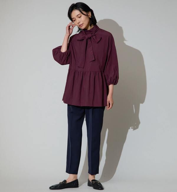 TIARA「ハイネックリボンペプラムブブラウス」|シャツ・ブラウス|