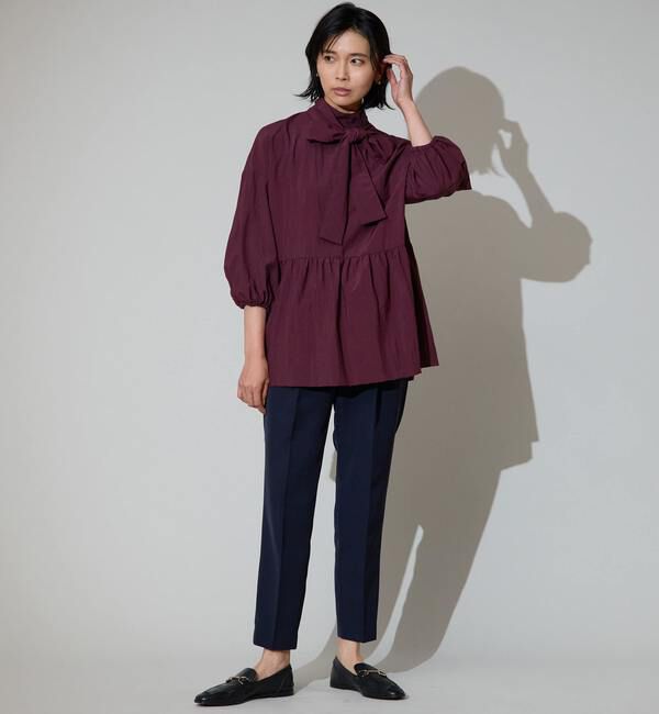 TIARA「ハイネックリボンペプラムブブラウス」|シャツ・ブラウス|