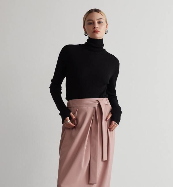 Liesse「リブニットタートル」|ニット・セーター|ブラック