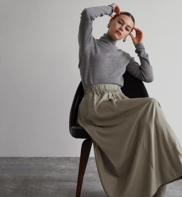 Liesse「リブニットタートル」|ニット・セーター|グレー