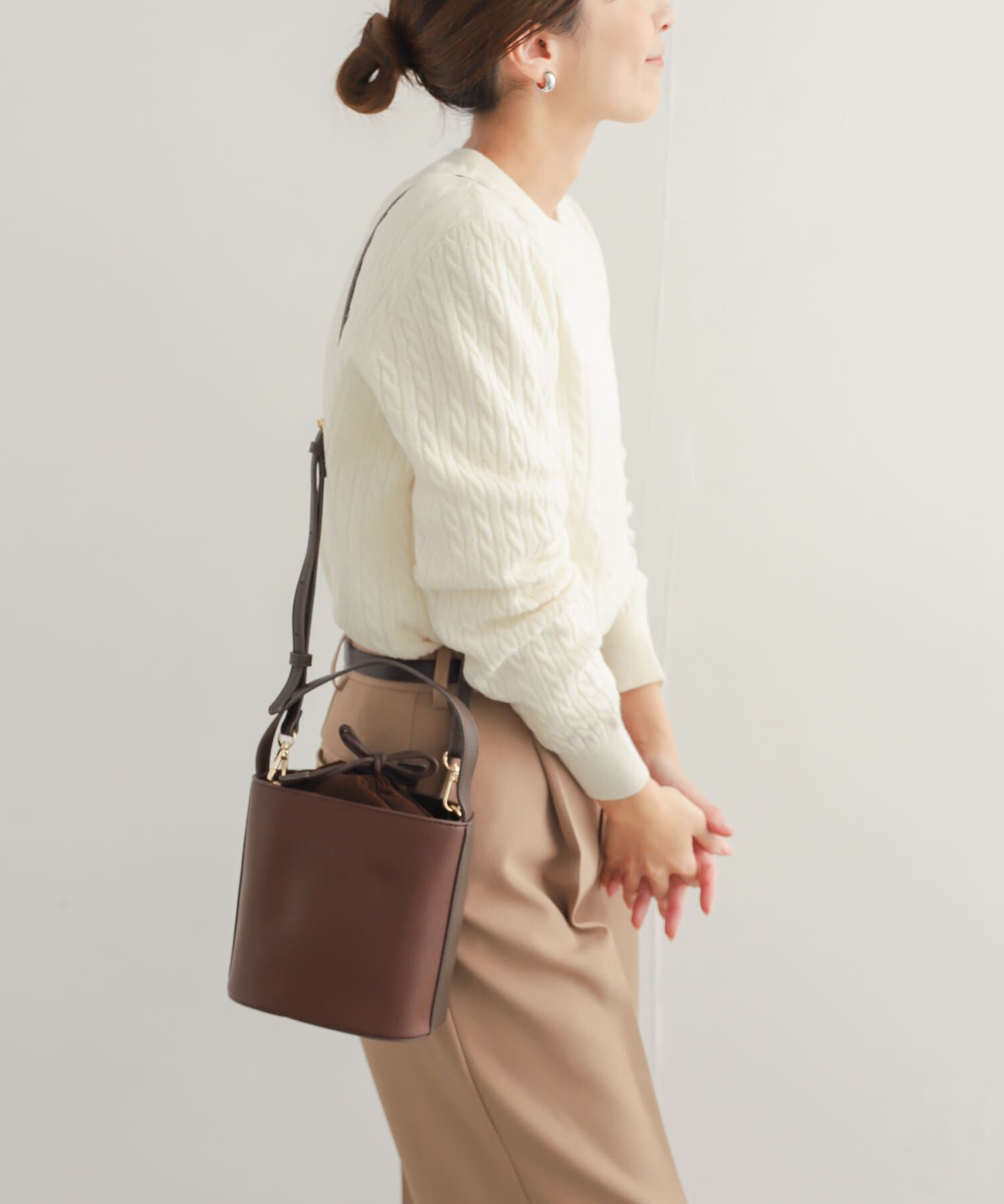 URBAN RESEARCH DOORS「ウール混ケーブルコンパクトニット」|ニット・セーター|