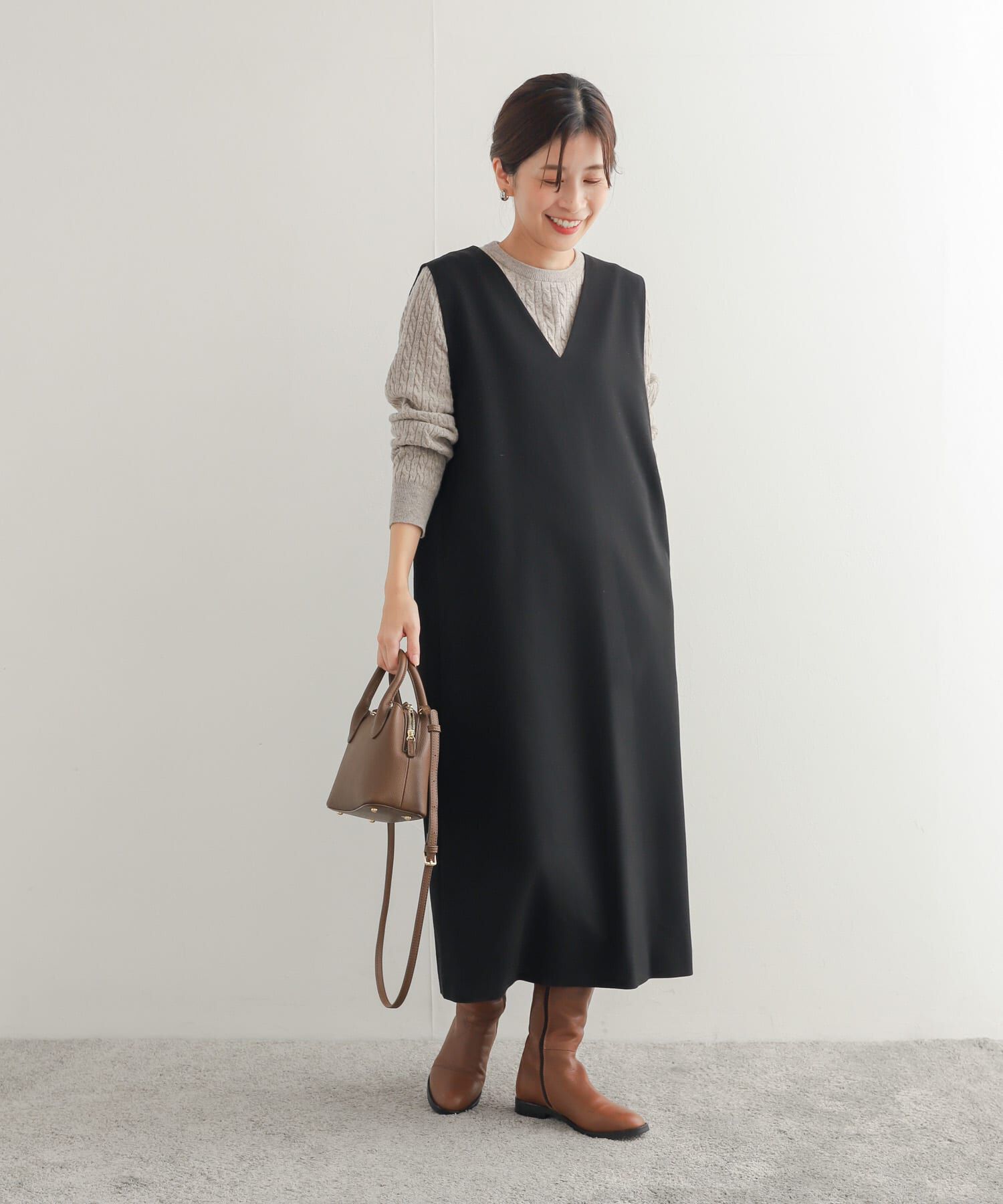 URBAN RESEARCH DOORS「ウール混ケーブルコンパクトニット」|ニット・セーター|