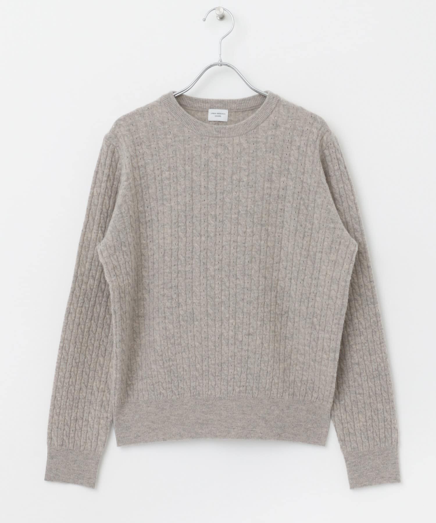 URBAN RESEARCH DOORS「ウール混ケーブルコンパクトニット」|ニット・セーター|